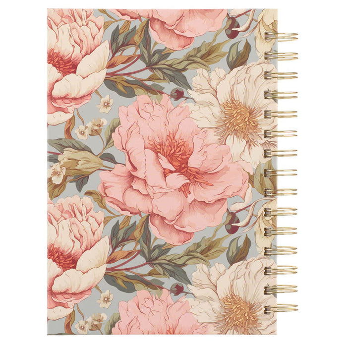 Be Strong and Courageous Delicate Dahlia Spiral Journal