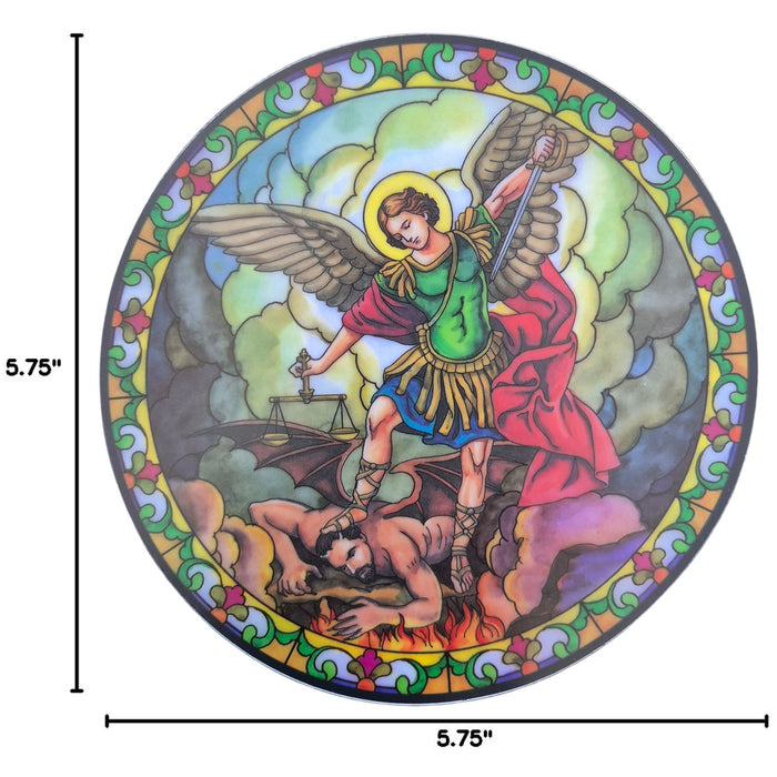 St Michael Stained Glass Sun Catcher Window Sticker