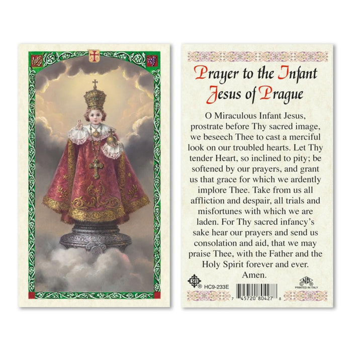 Prayer to the Infant of Prague Holy Card