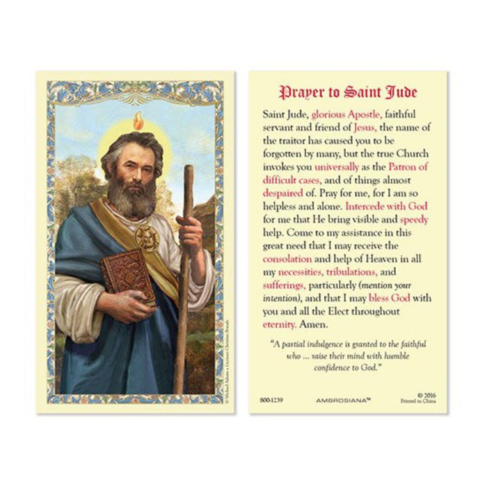 St Jude Holy Card