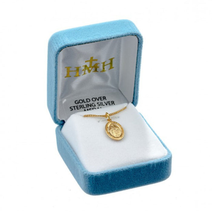 Miraculous Medal 16k Gold Over Sterling Silver on 18" Chain