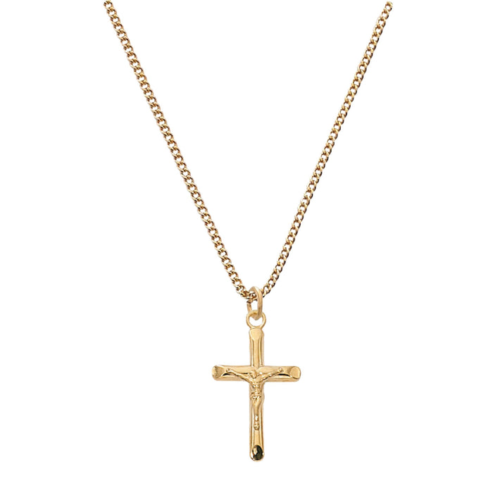 Crucifix Gold over Sterling on 16-18" Chain