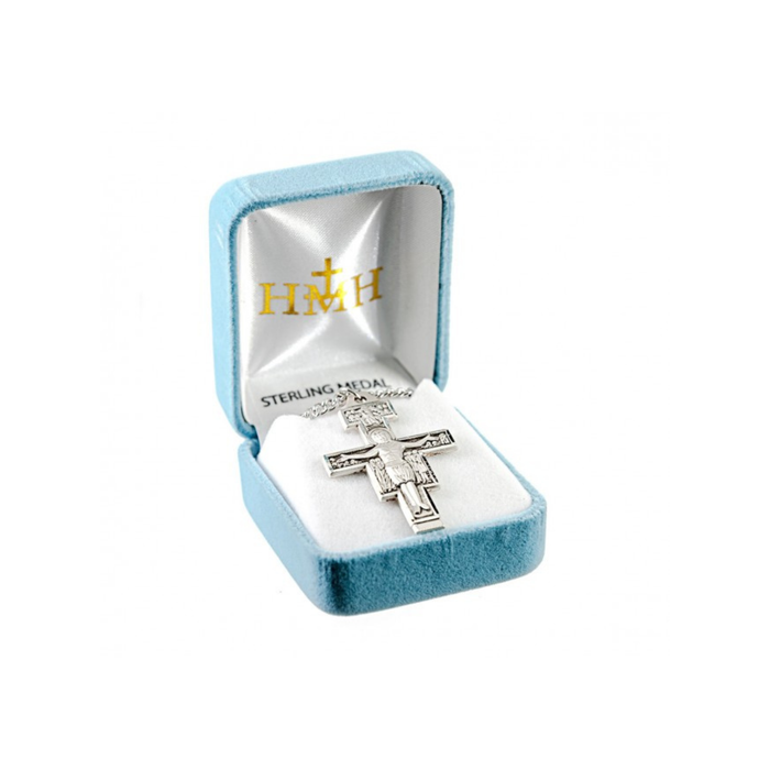 SAN DAMIANO WITH PRAYER ON THE BACK - SS - 24" CHAIN