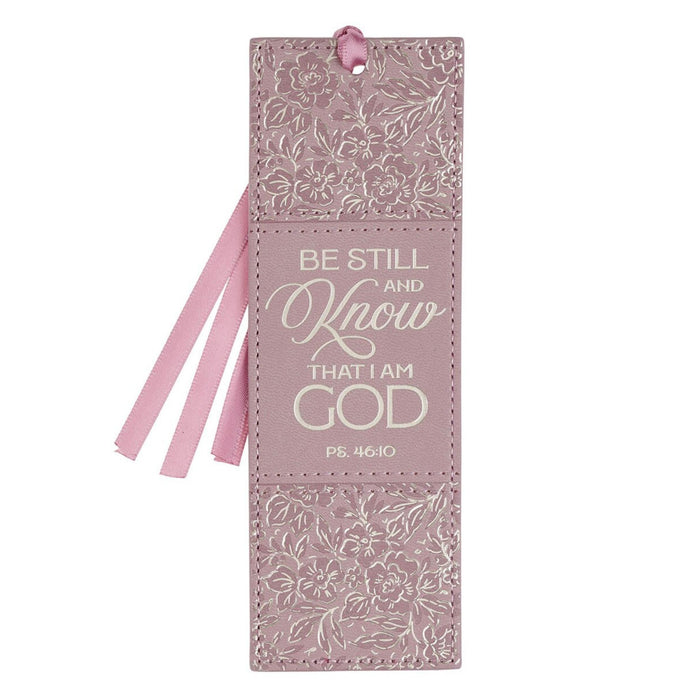Be Still and Know Dusty Mauve Faux Leather Bookmark