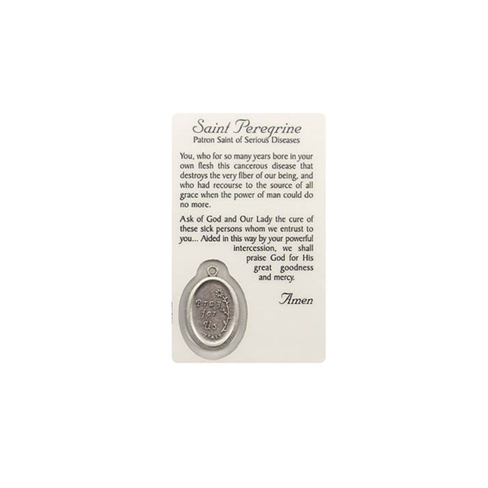 St Peregrine Prayer Card with Medal