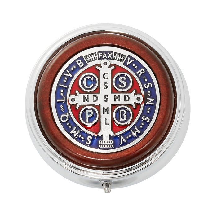 Keepsake or Rosary Box Wood with St Benedict