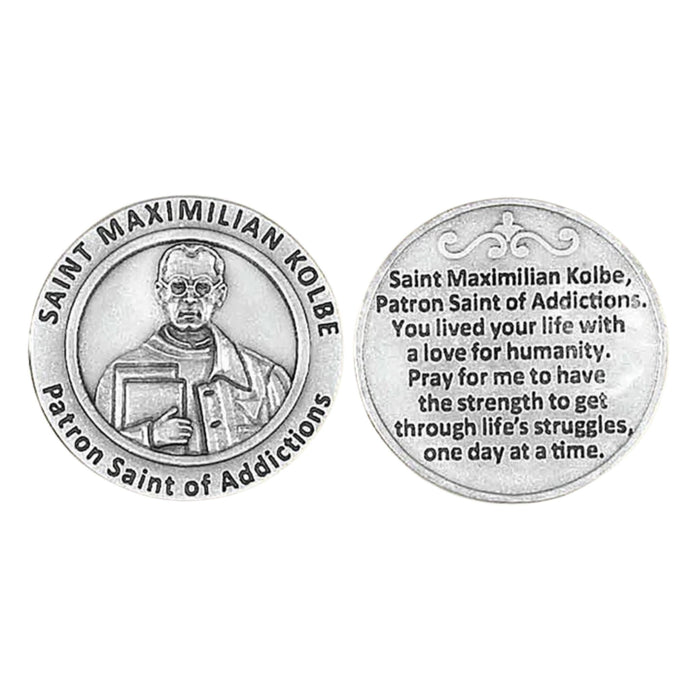 St Maximilian Kolbe Patron of Addictions Pocket Token