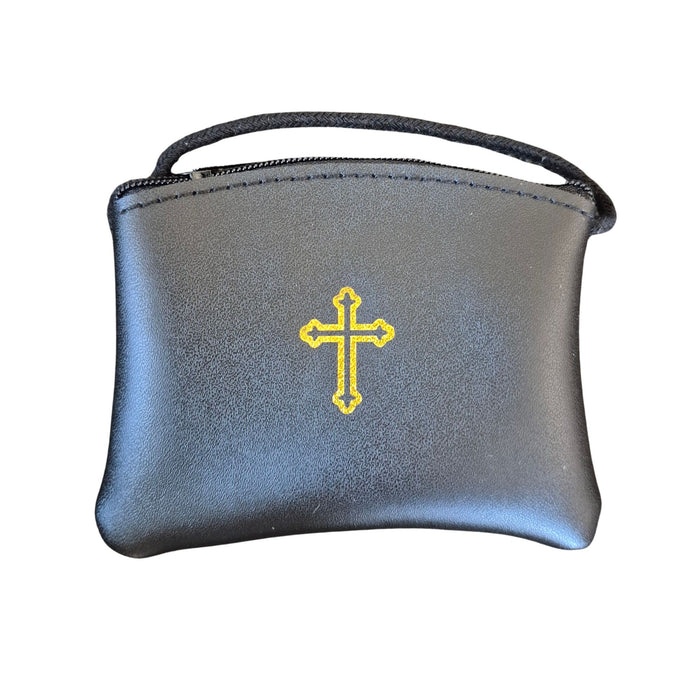 Burse Genuine Leather in Black with Gold Cross