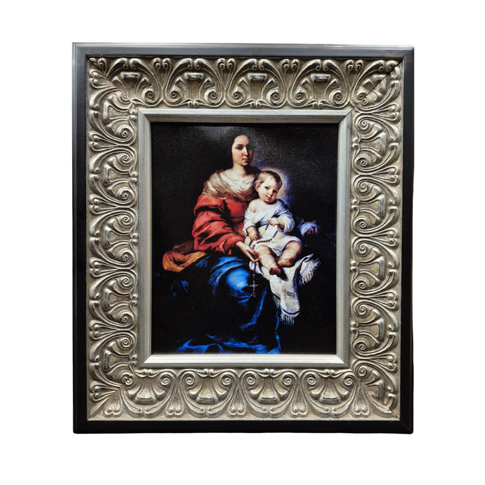 Our Lady of the Rosary by Bartolomeo Esteban Murillo Framed Canvas