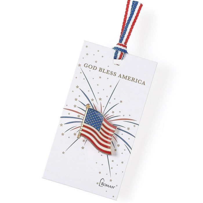 American Flag Pin "God Bless America"