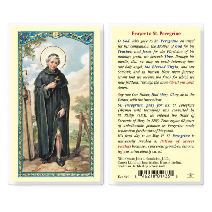 Saint Peregrine Holy Card