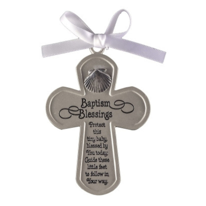 Baptism Cross "Protect This Tiny Baby" 3" Metal