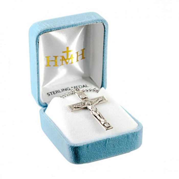 Detailed Crucifix Sterling Silver on 24" Chain