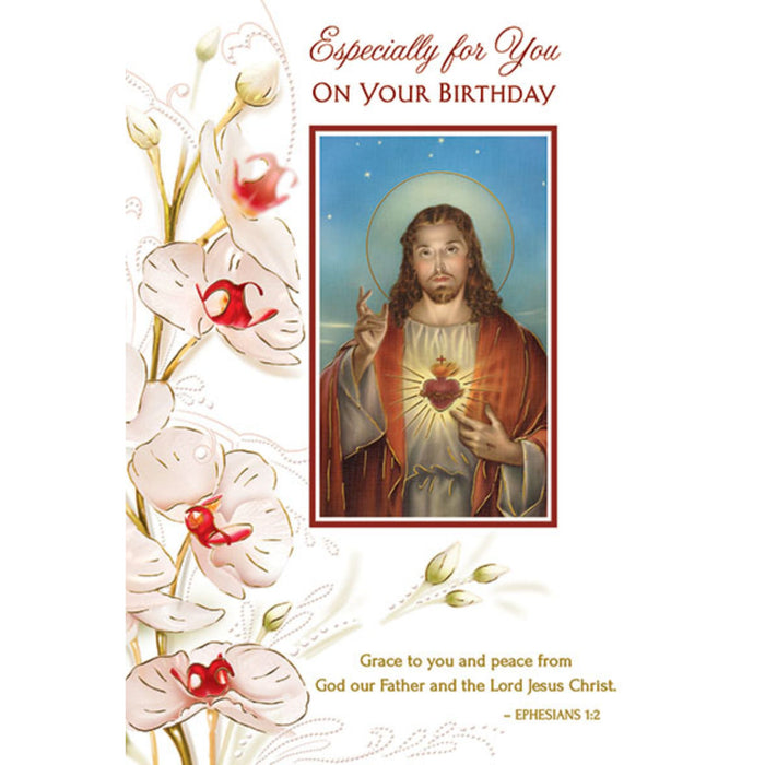 Greeting Card Especially for You on Your Birthday Sacred Heart