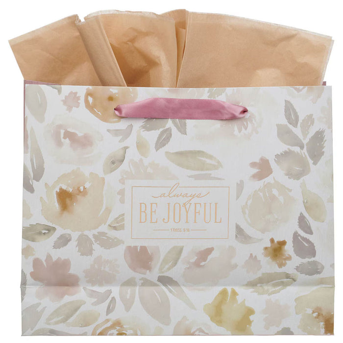 Gift Bag (L) Always Be Joyful Dusty Mauve