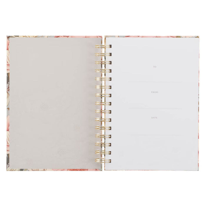 Be Strong and Courageous Delicate Dahlia Spiral Journal