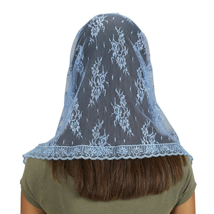 Infinity Light Blue Chapel Veil