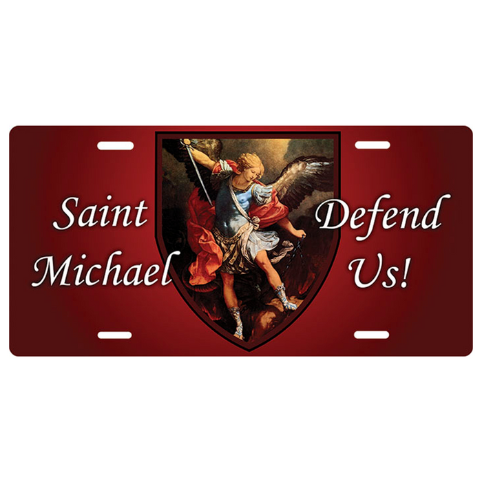 St. Michael the Archangel (Red) License Plate