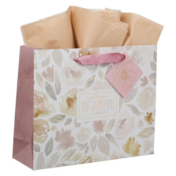 Gift Bag (L) Always Be Joyful Dusty Mauve