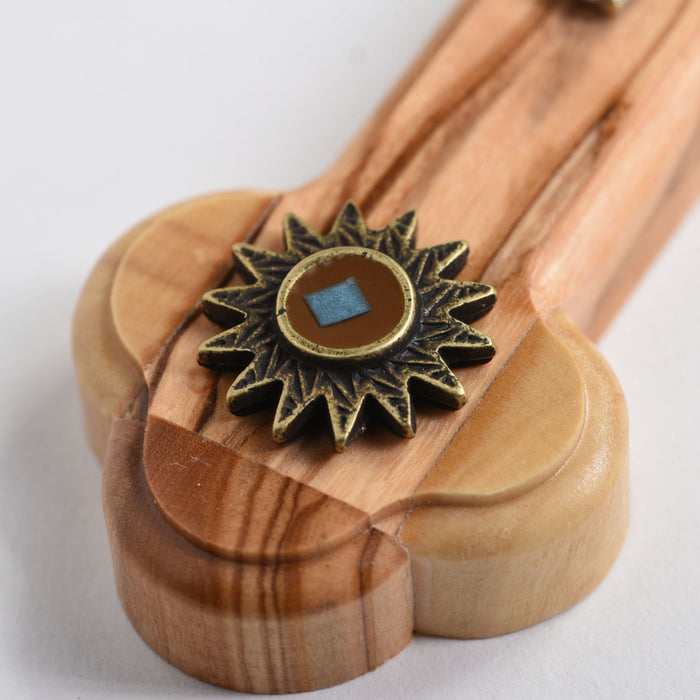 Crucifix Olive Wood with Relic