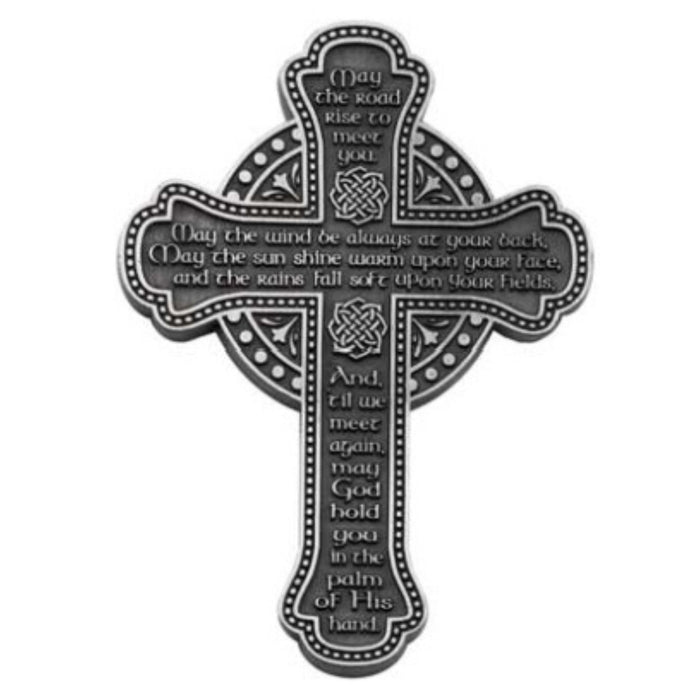 Message Cross with Irish Blessing 5.5" Metal