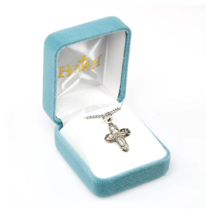 Four Way Medal Sterling Silver on 18" Chain