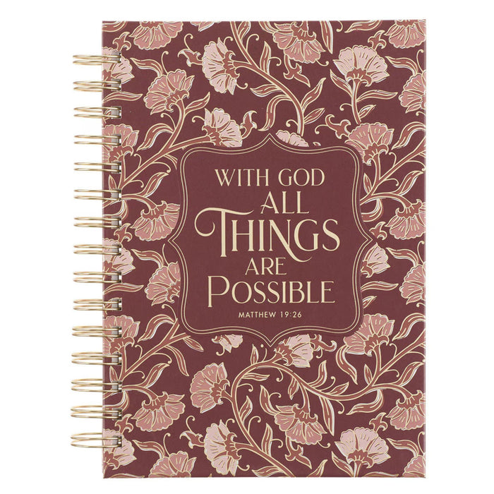 Things Are Possible Burgundy Blush Spiral Journal
