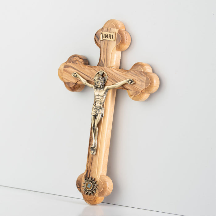 Crucifix Olive Wood with Relic