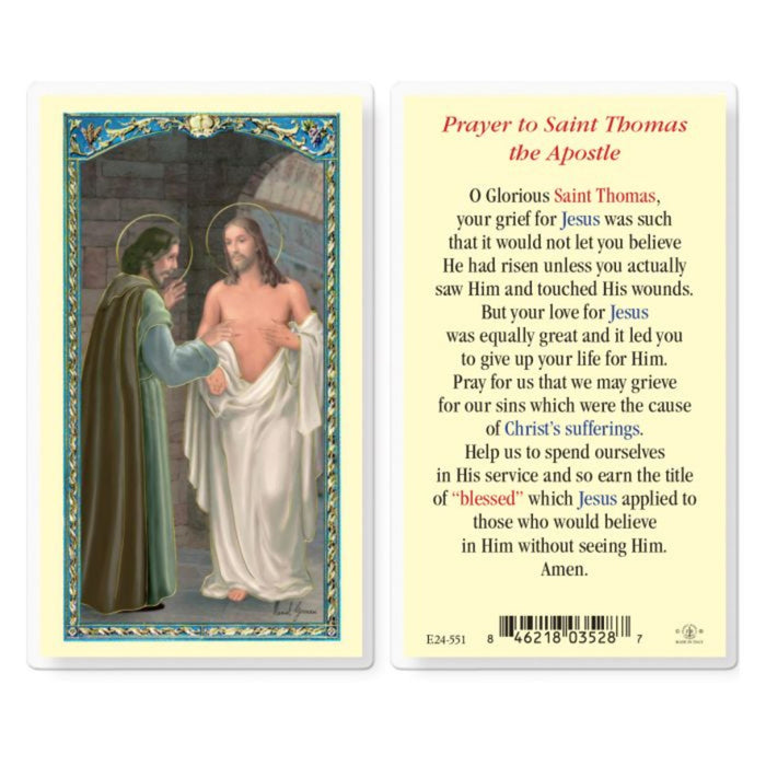 St Thomas the Apostle Holy Card