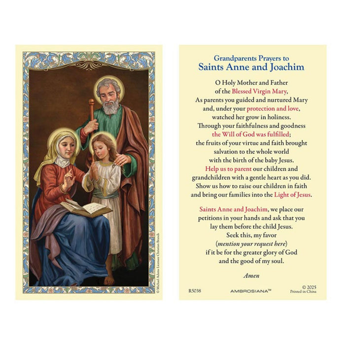 Saints Anne & Joachim Holy Card