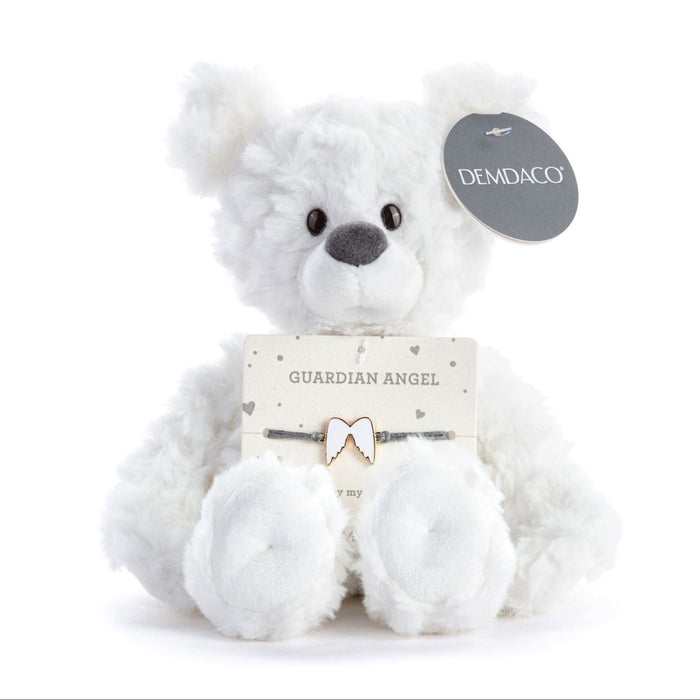 Plush Guardian Angel White Bear