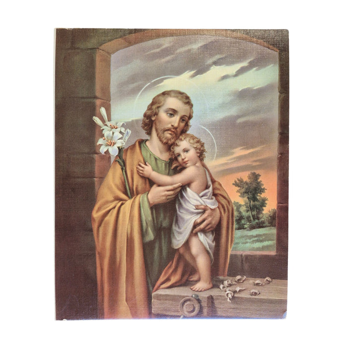Vintage Frameable print on Artboard "St. Joseph and Jesus"