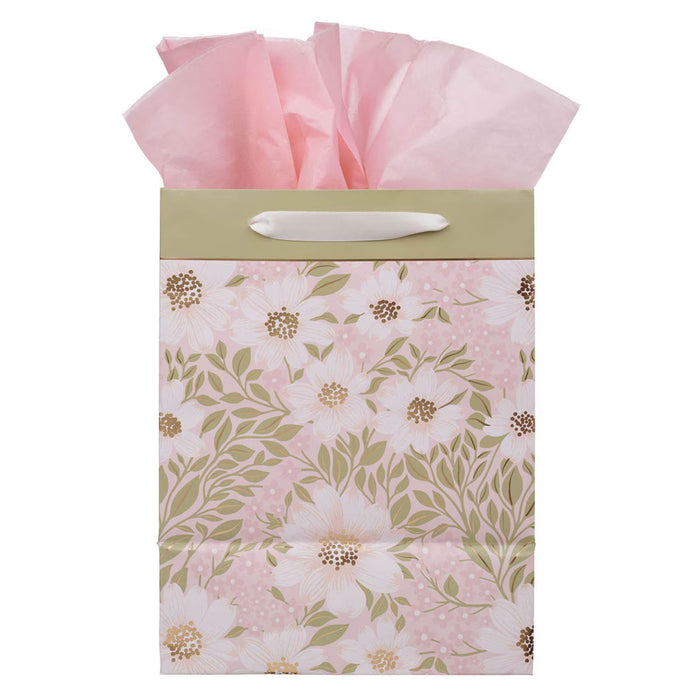 Gift Bag (Large) Bless and Keep You in Blush Bloom