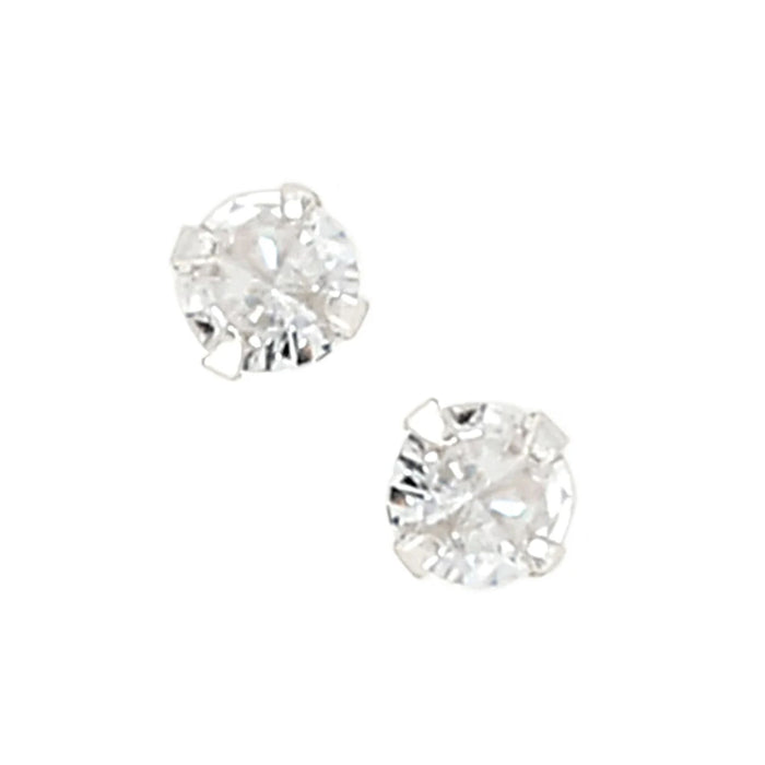 Earrings 5mm Sterling Silver Cubic Zirconia Studs