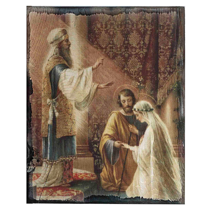 Wedding of Mary & Joseph 5" x 7" Wood Plaque