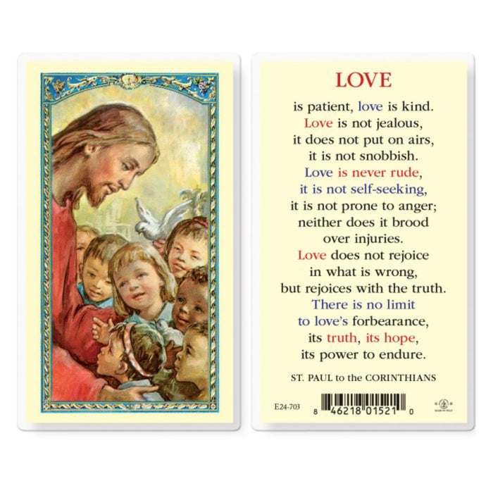 St Paul Corinth Love is Patient Holy Card