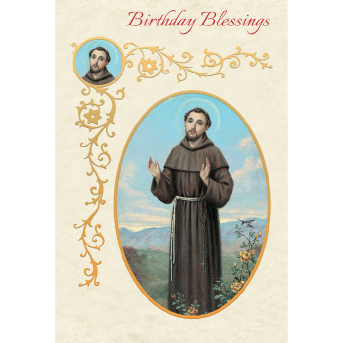Greeting Card Birthday Blessings St Francis