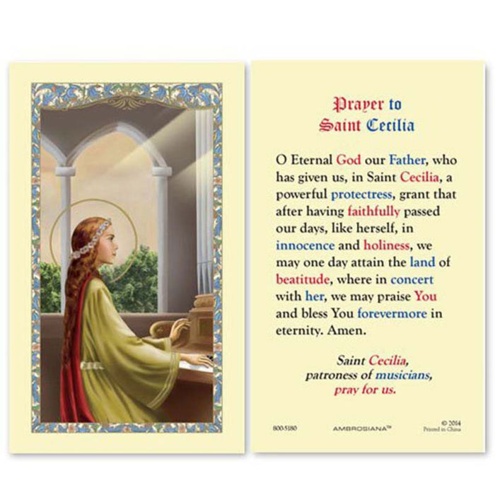 St Cecilia Holy Card
