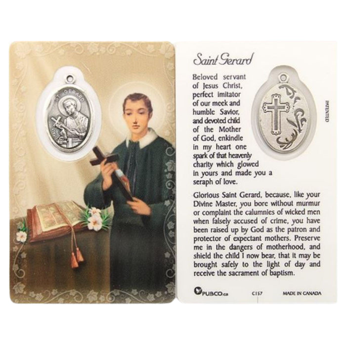 St Gerard Prayer Card with Medal