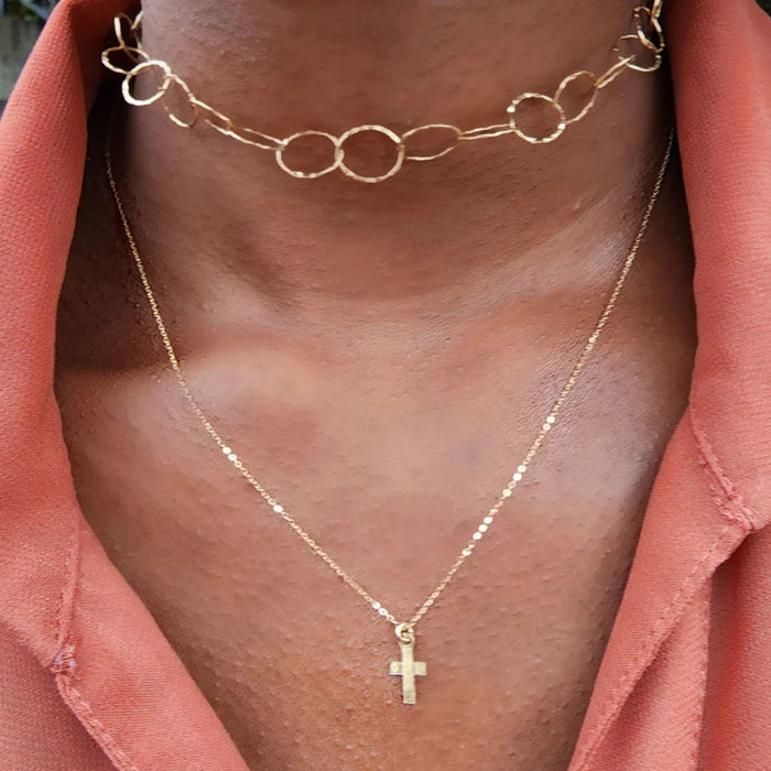 Cross Necklace More Precious than Gold (14kt)