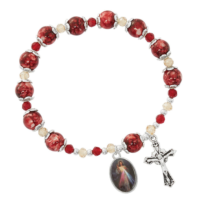 Bracelet Diviner Mercy With Red Marbeline Beads
