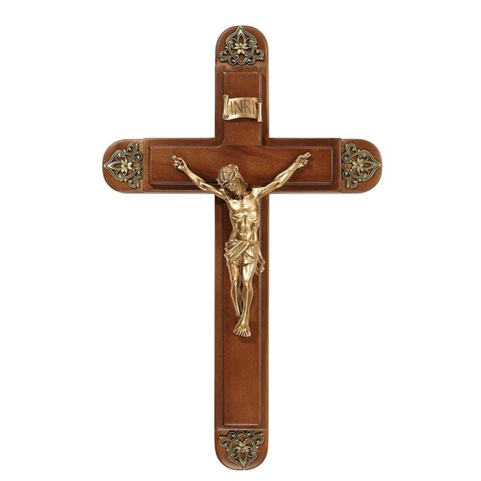 Sick Call Crucifix Set 15" Cherry With Antique Bronze Finish Corpus