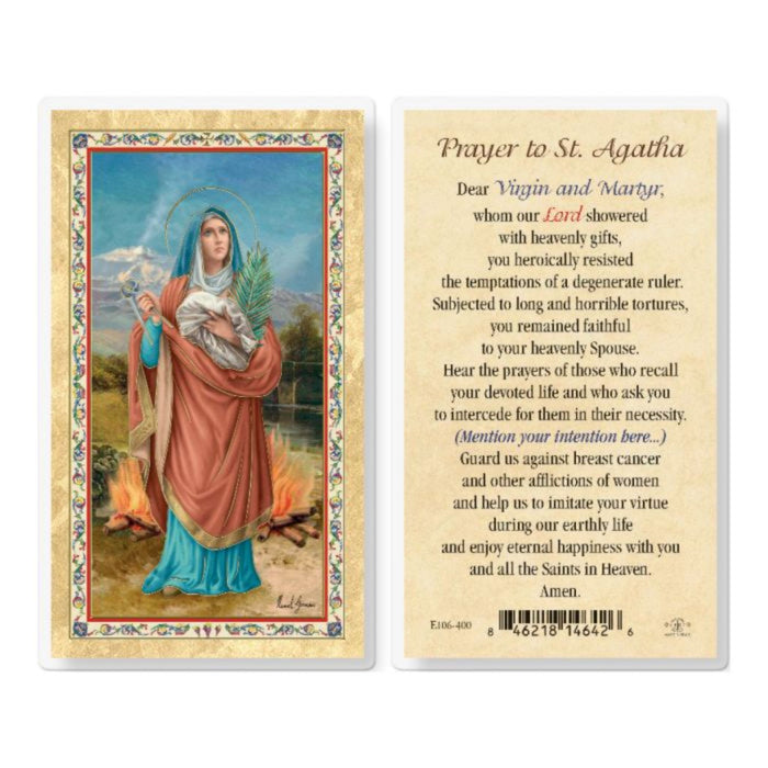St Agatha Prayer Holy Card
