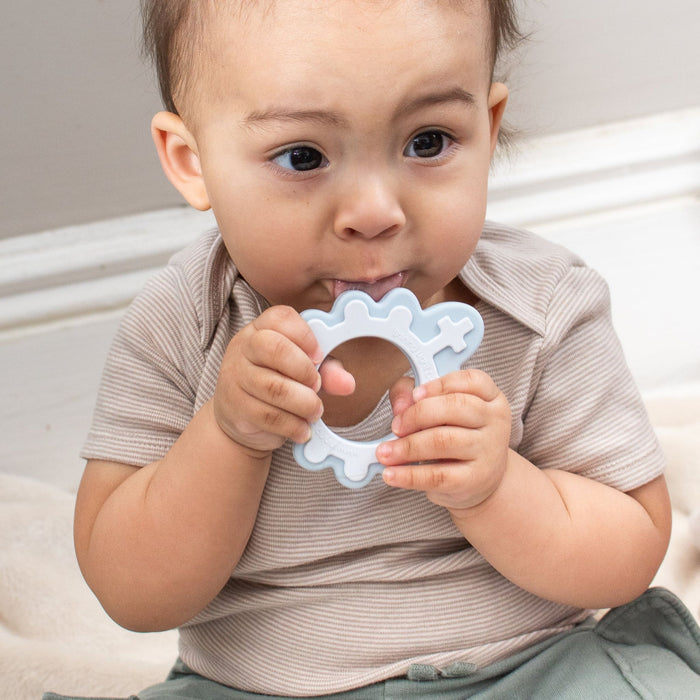 Baby's First Rosary in Blue Natural Rubber Teether