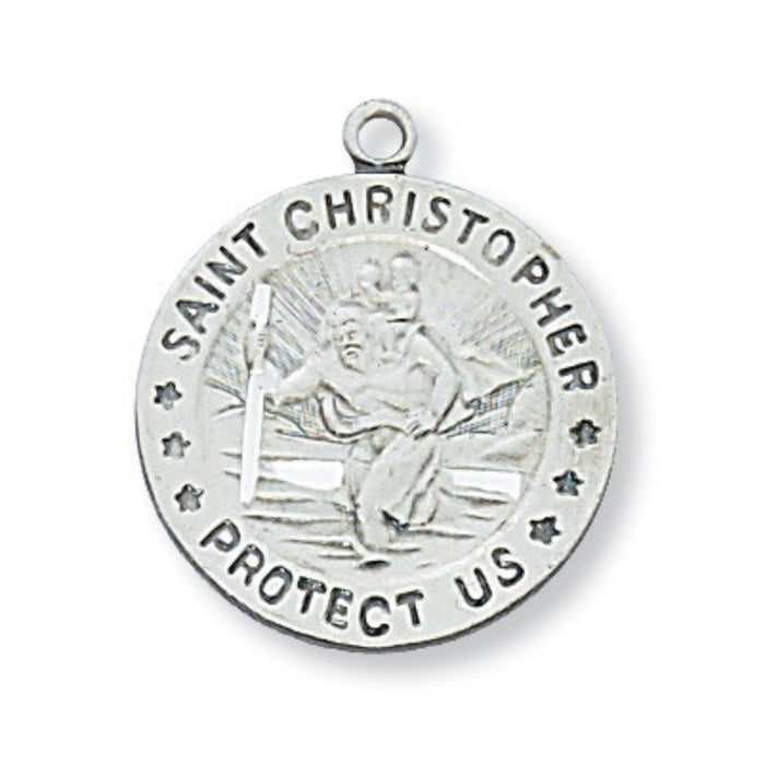 St Christopher Sterling Silver on 18" Chain