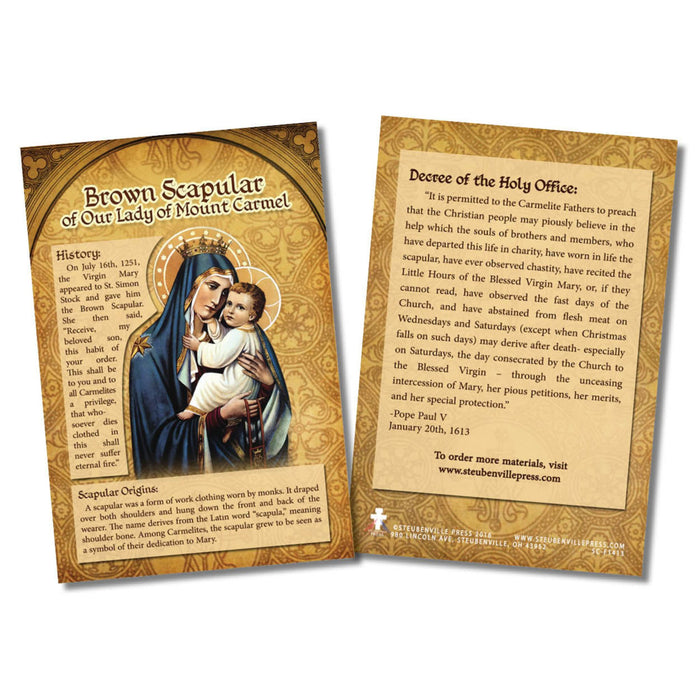 Brown Scapular Explained Card