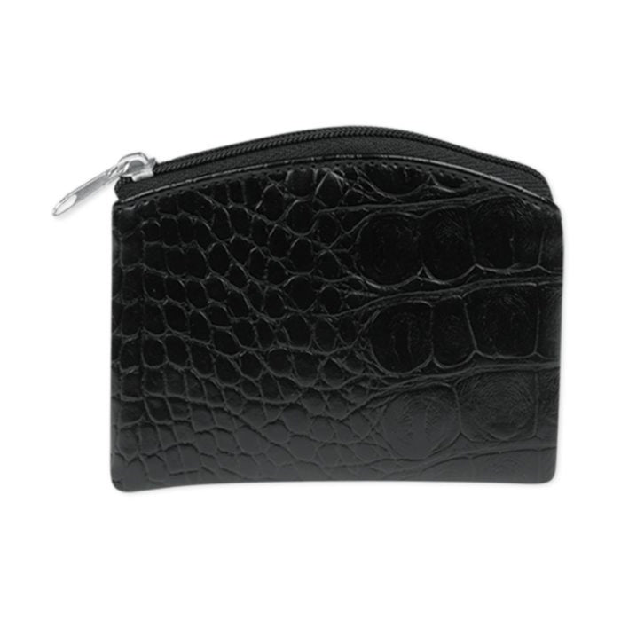 Rosary Case Black Faux Crocodile
