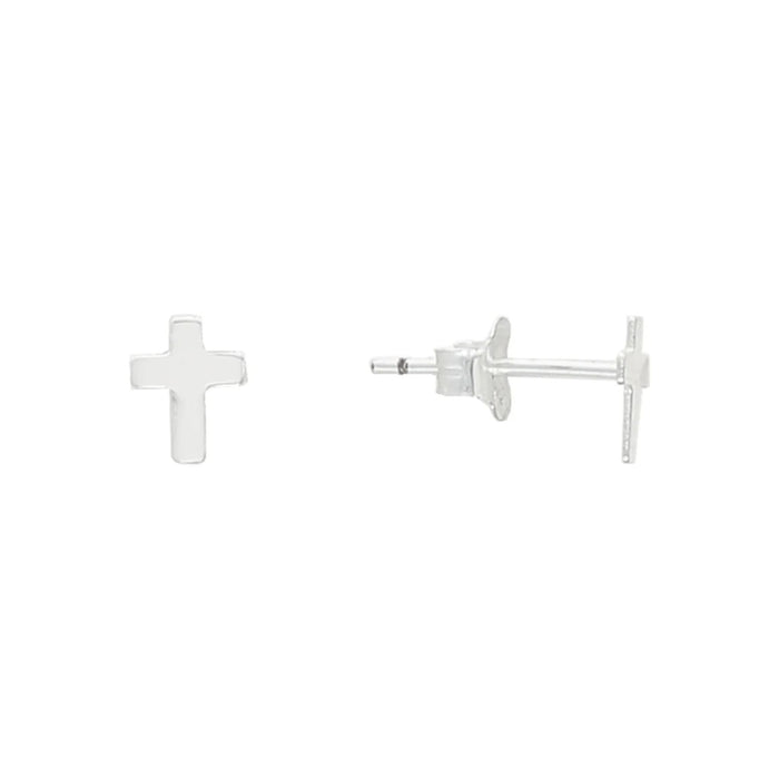Earrings 7mm Sterling Silver Cross Studs