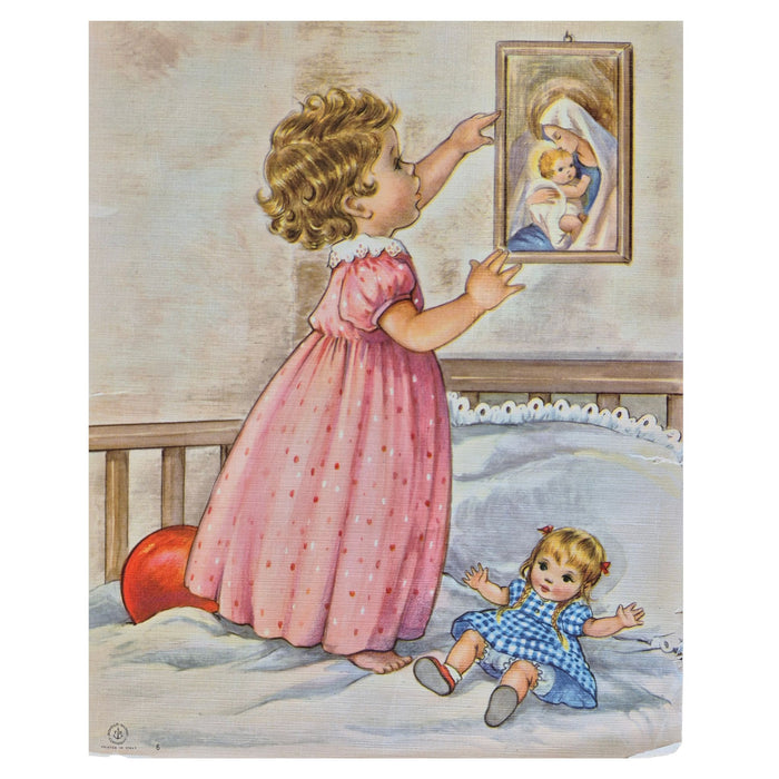 Vintage Children Praying by Giuliani Print  8" x 10"