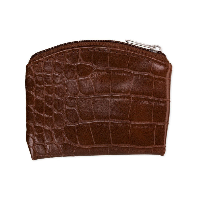 Rosary Case Brown Faux Crocodile